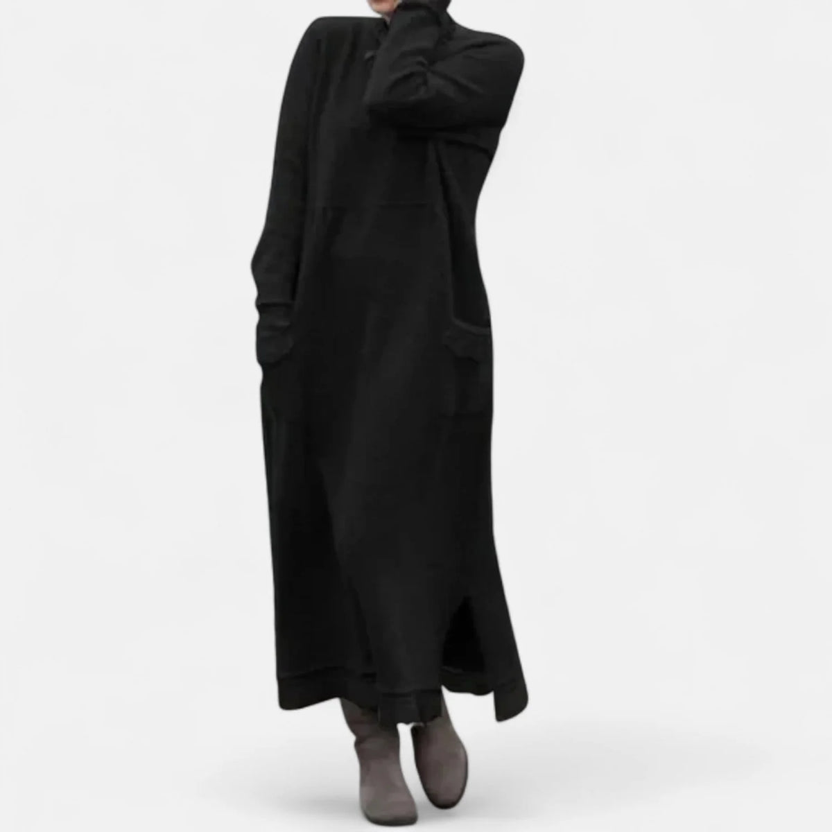 Mock Neck Maxi Knit Sweater Dress