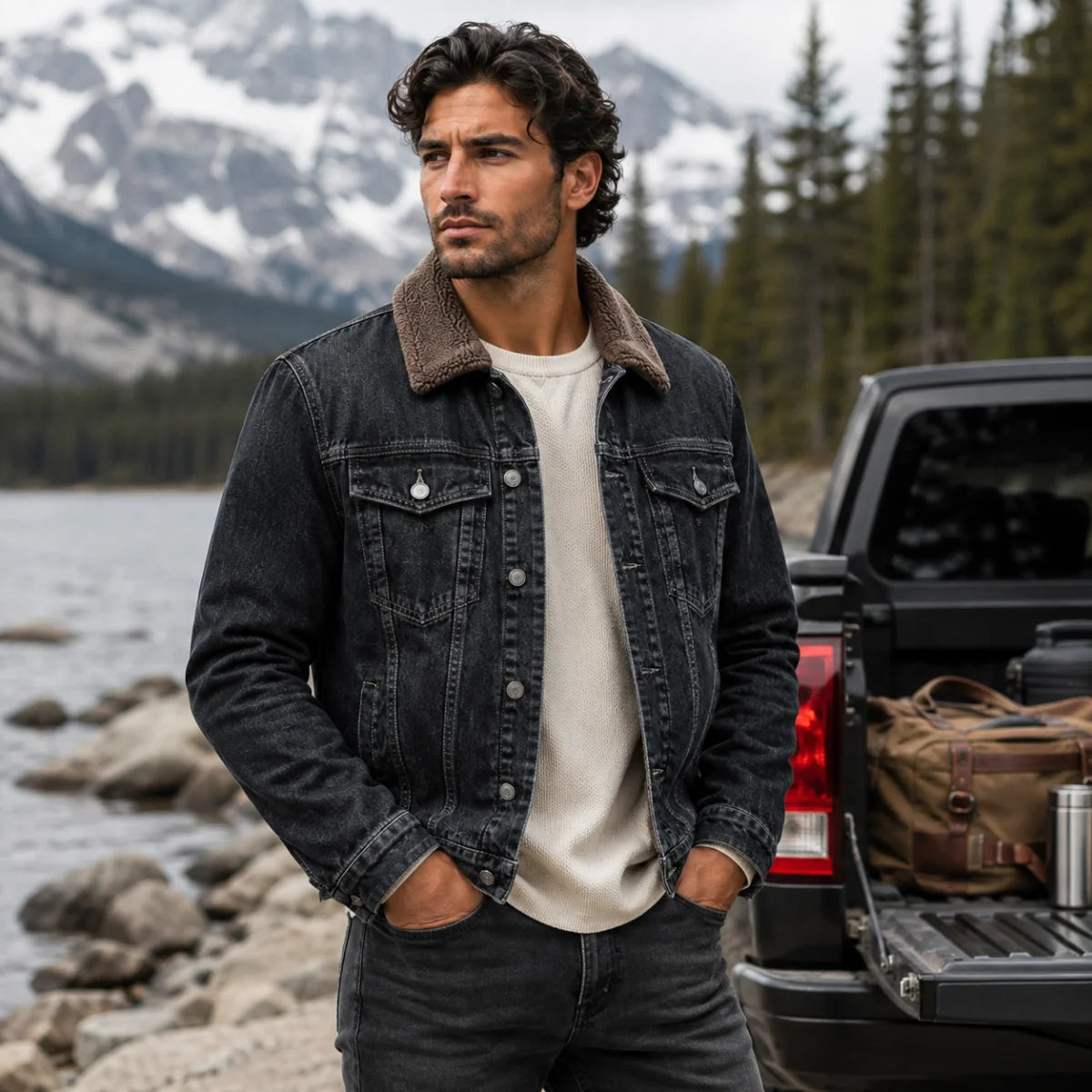 Kilmarnock | Men's Denim Trucker Jacket with Fleece Lining
