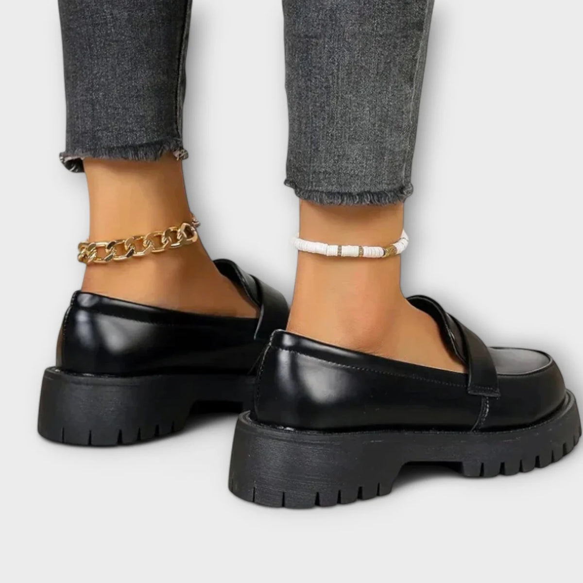 Pia | Chunky Penny Loafers Lug Sole