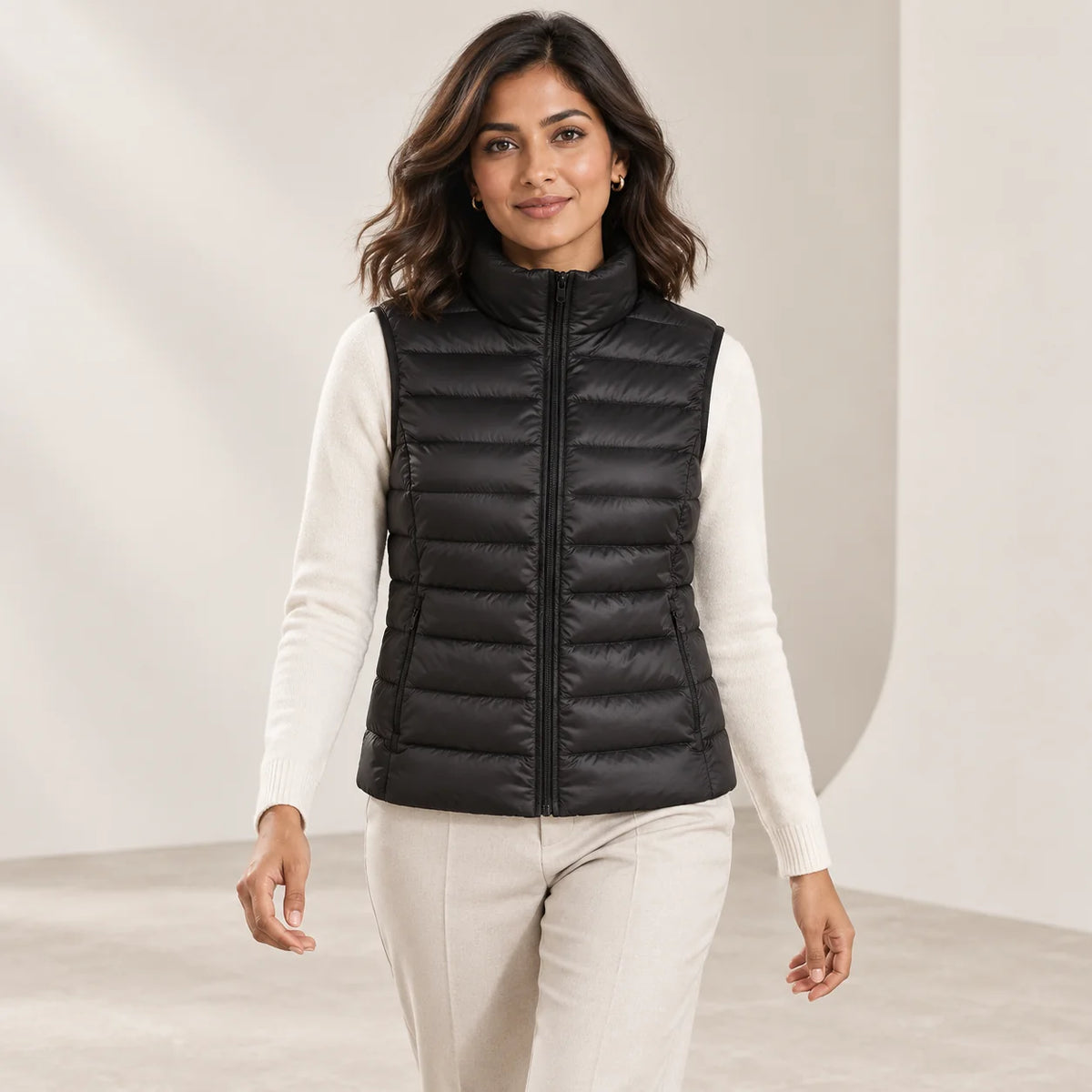 Padded Gilet Lightweight Stand Collar Vest