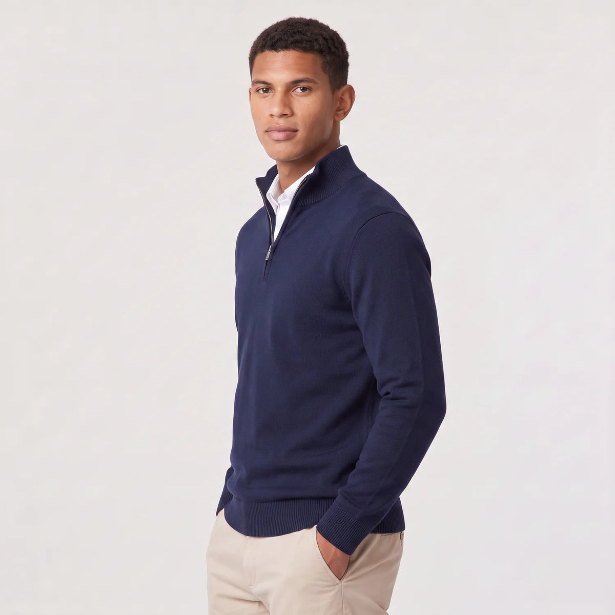 Men's Quarter-Zip Knit Sweater