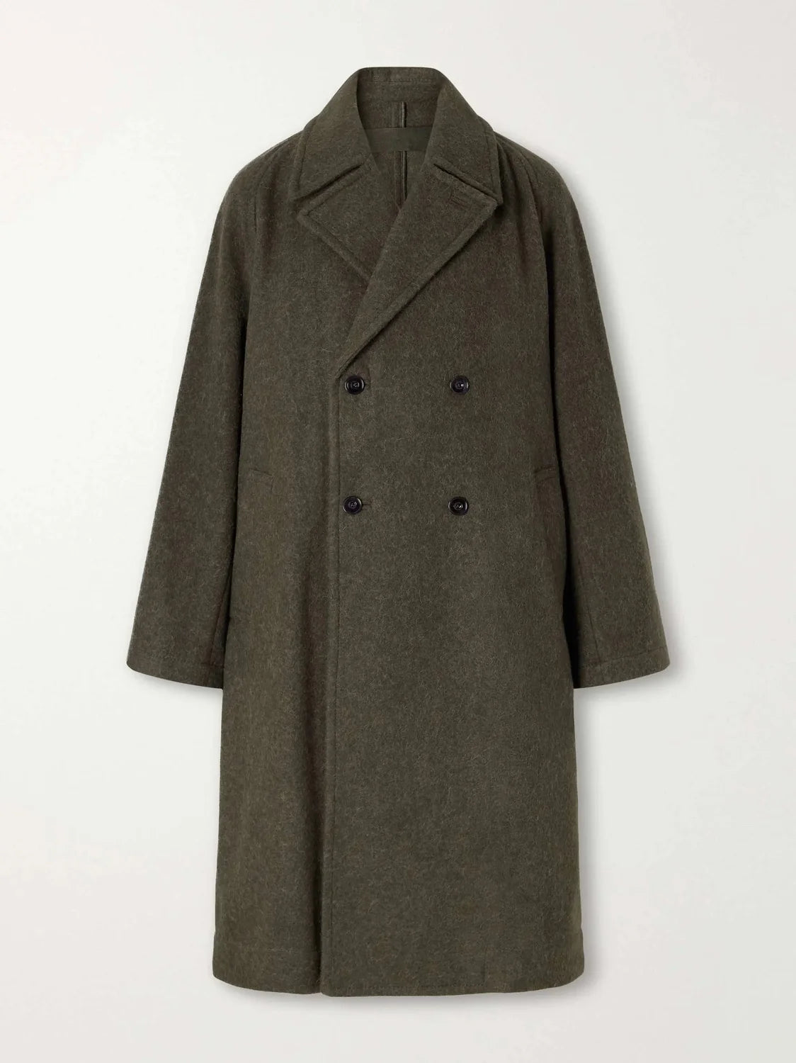 Men's Double Breasted Wool Blend Long Coat