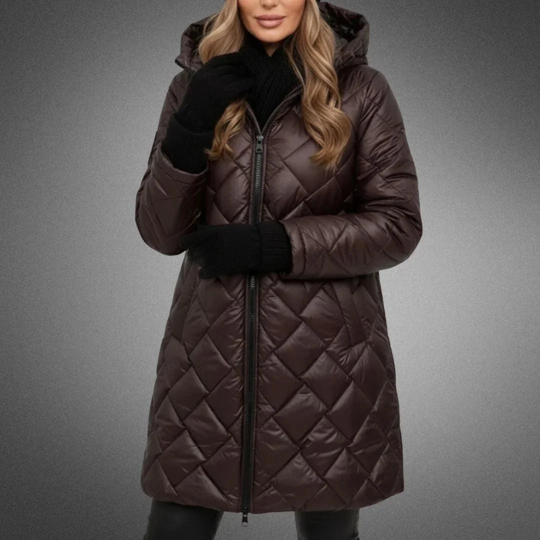 Women's Quilted Hooded Longline Puffer Jacket