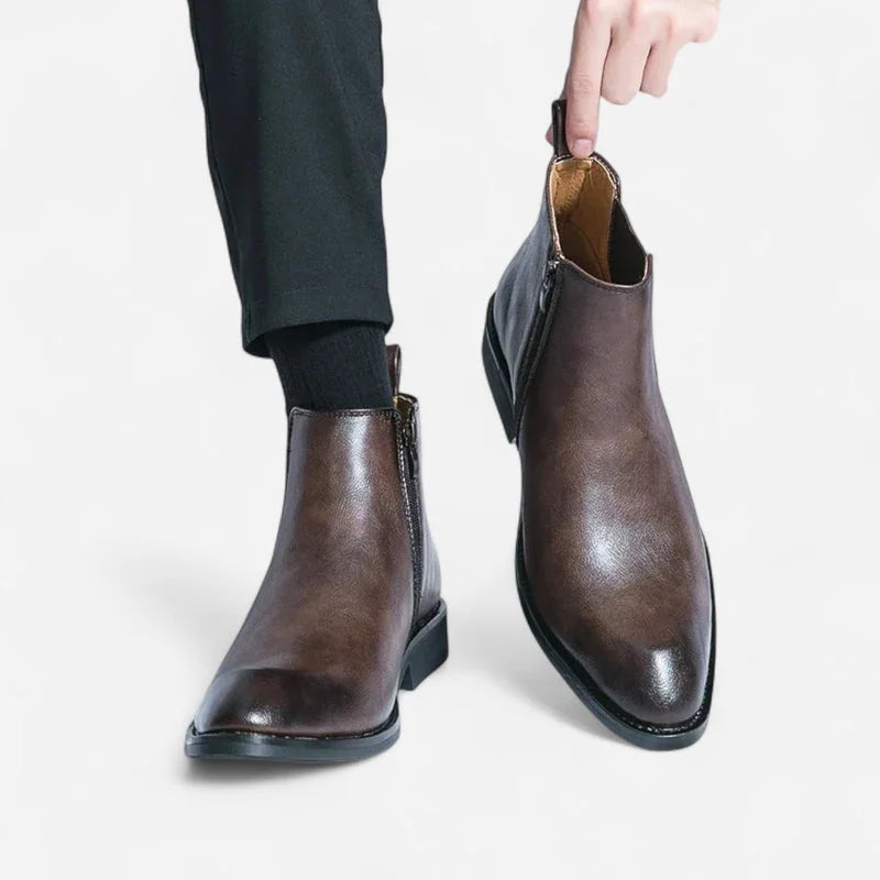 Men's Chelsea Boots – Black Polished Pointed Toe