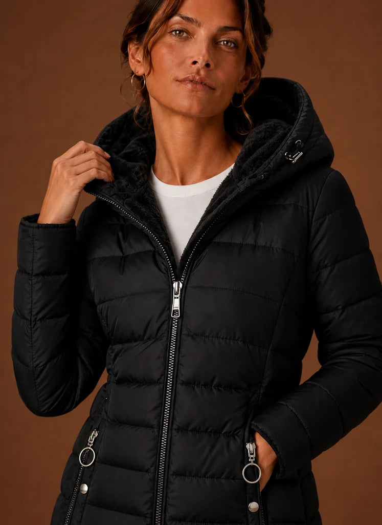 Women's Long Hooded Puffer Coat Winter Jacket