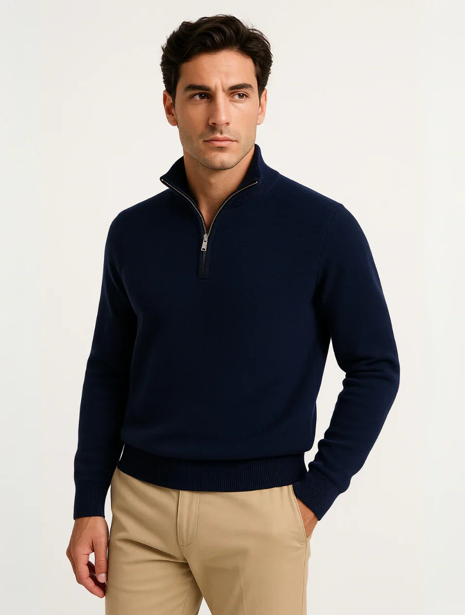Men's Quarter-Zip Sweater Knit