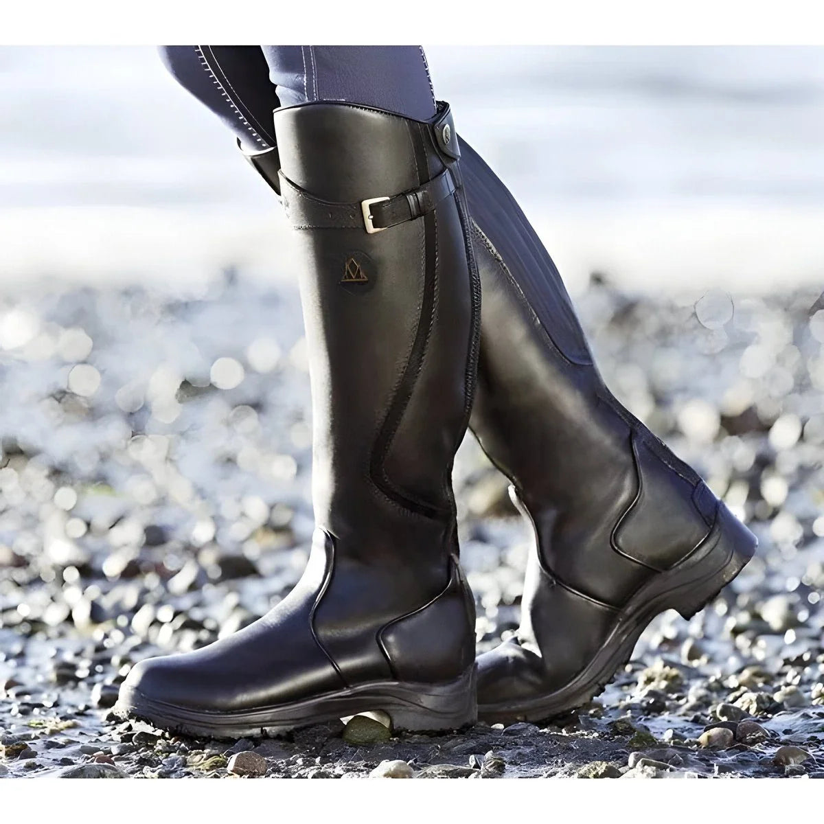 Knee High Riding Boots with Buckle