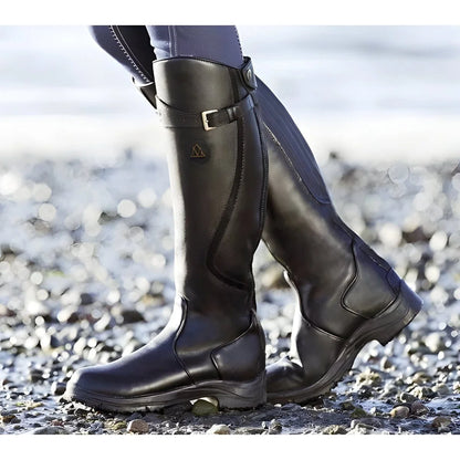 Knee High Riding Boots with Buckle