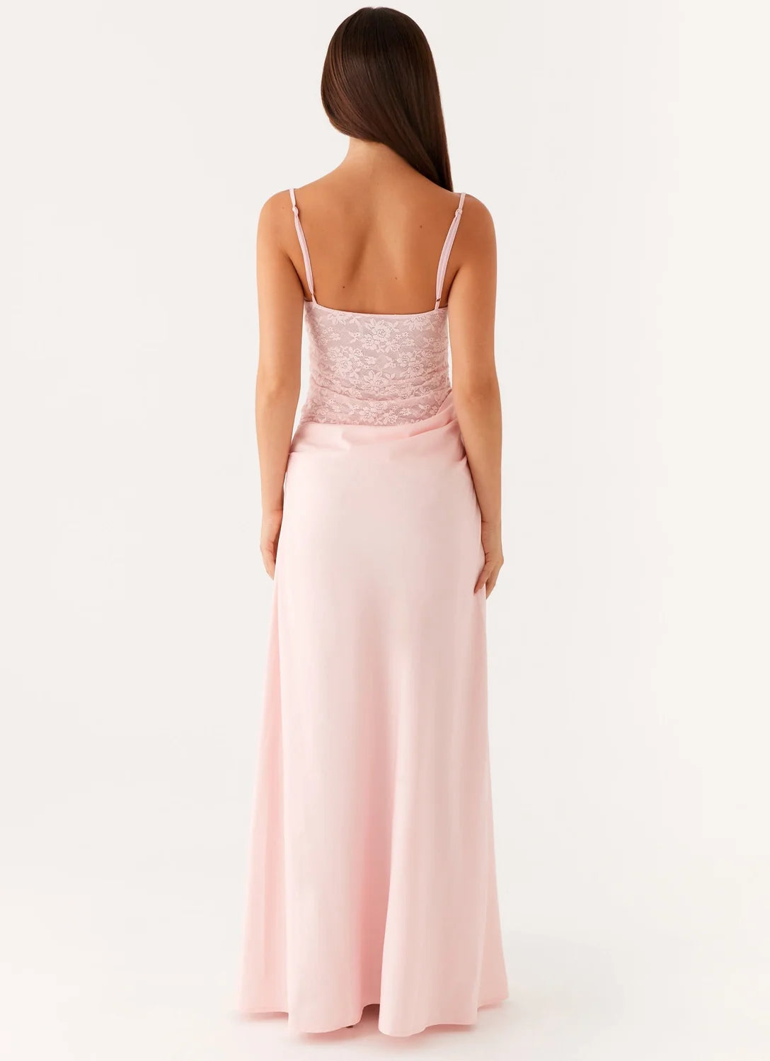 Rosie | Lace Corset Maxi Dress Satin Skirt