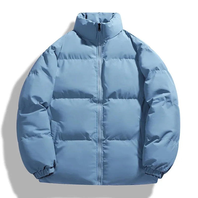 Men's Puffer Jacket – Black Boxy Stand Collar