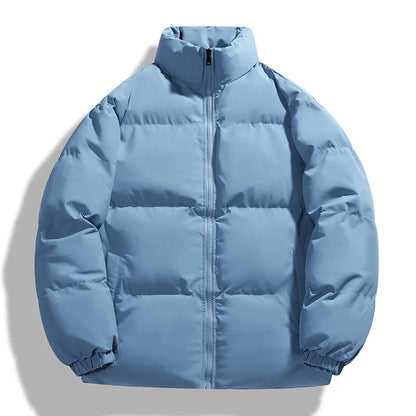 Men's Puffer Jacket – Black Boxy Stand Collar