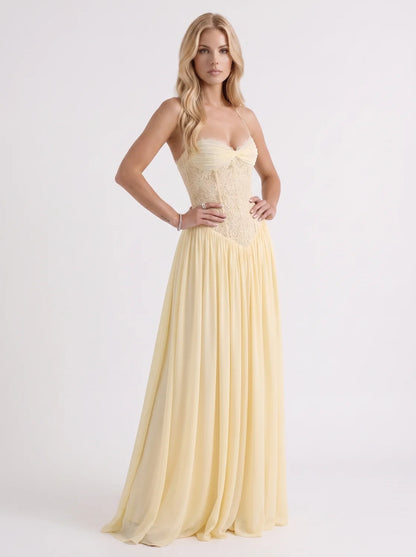 Isabella | Lace Maxi Dress with Corset Bodice