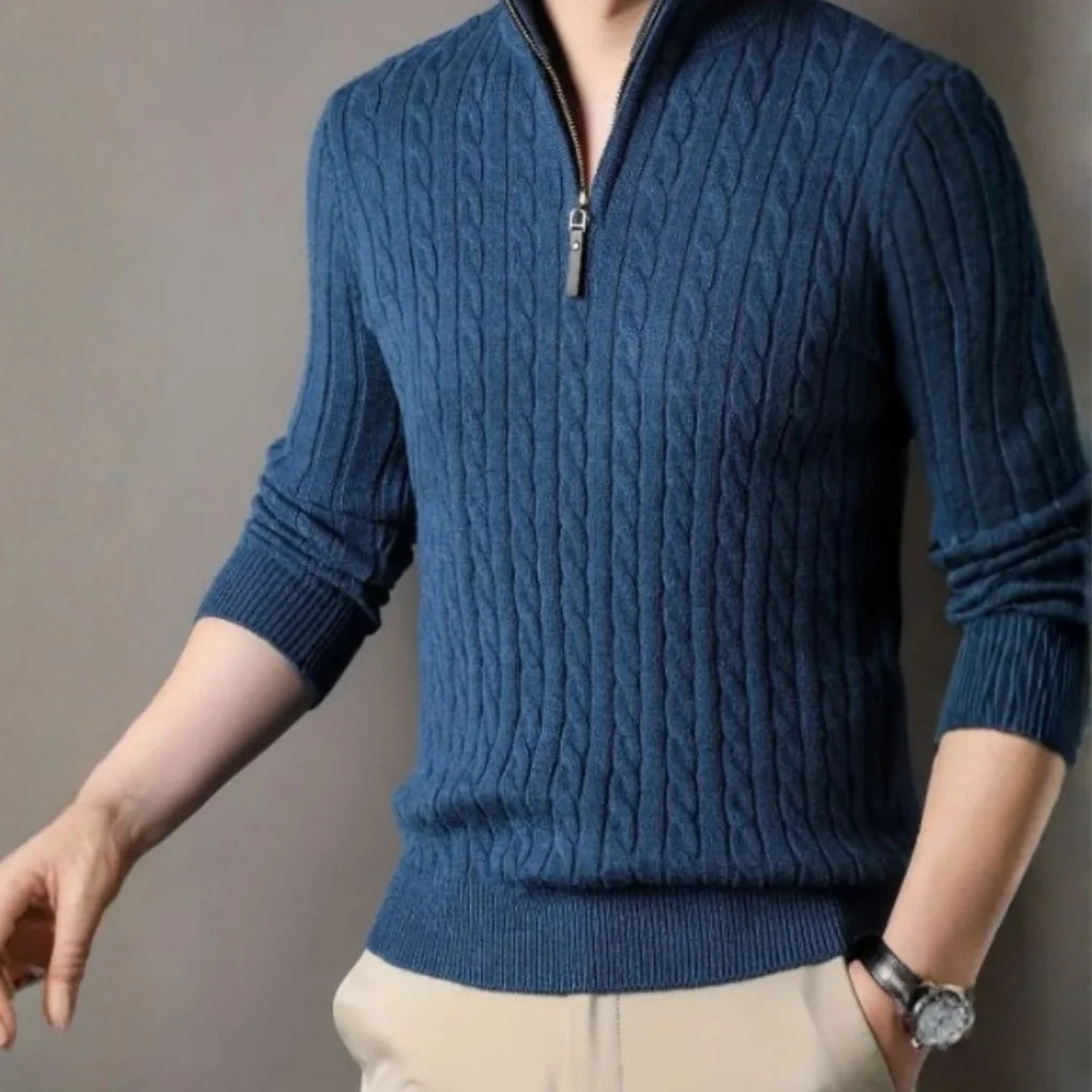 Men's Cable Knit Half-Zip Sweater
