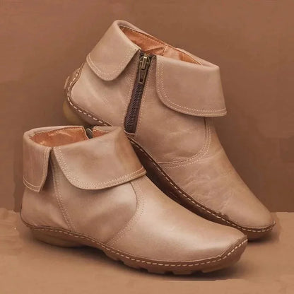 Mirelda | Fold-Over Ankle Boots Slip-On