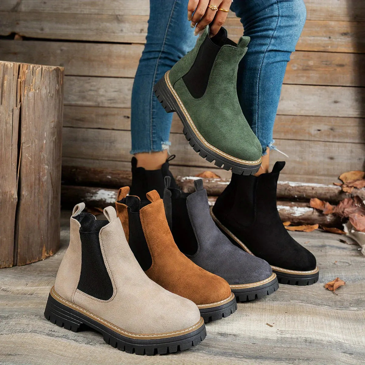 Chelsea Boots – Black Platform Lug Sole