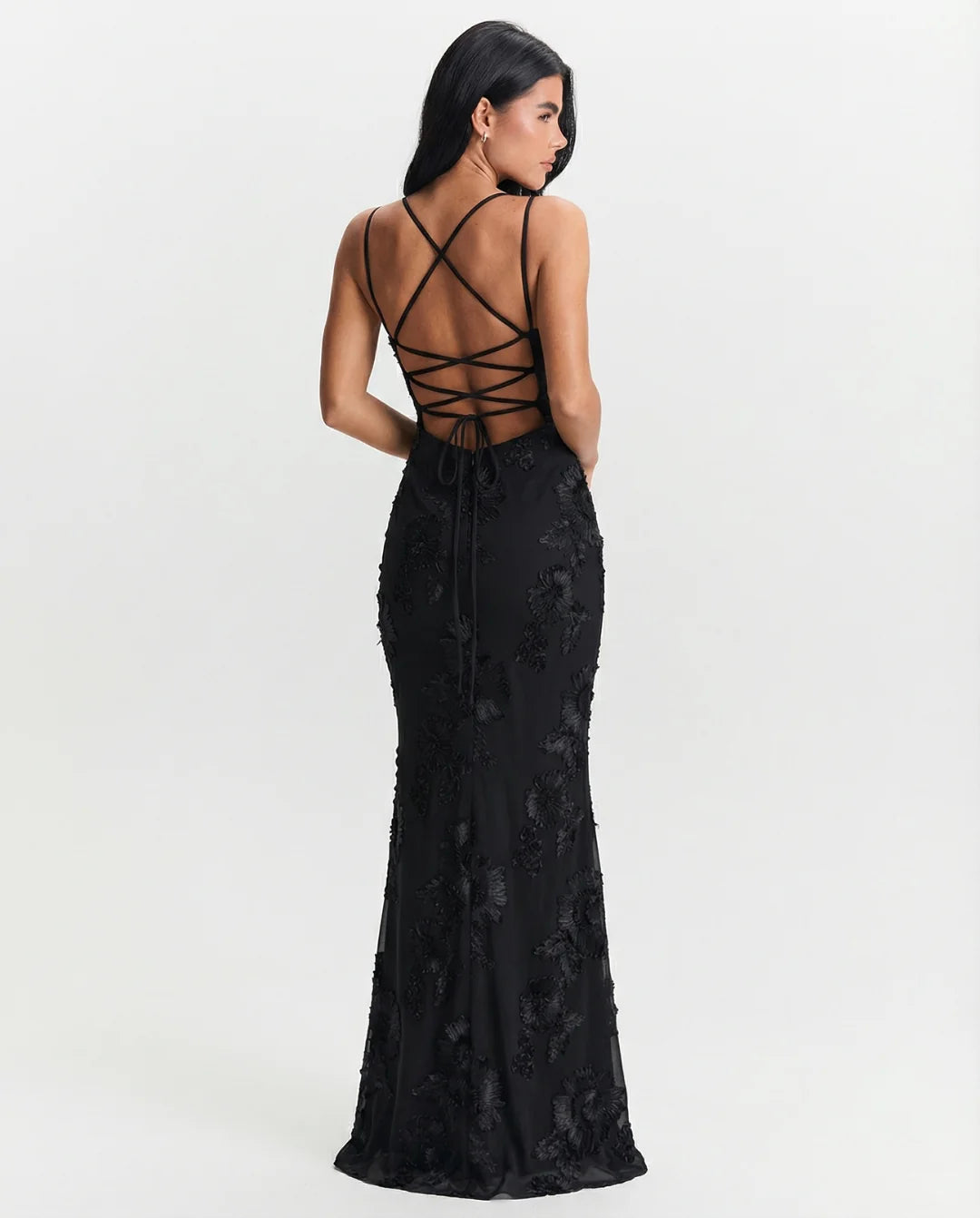Emily | Lace Maxi Dress Open Back