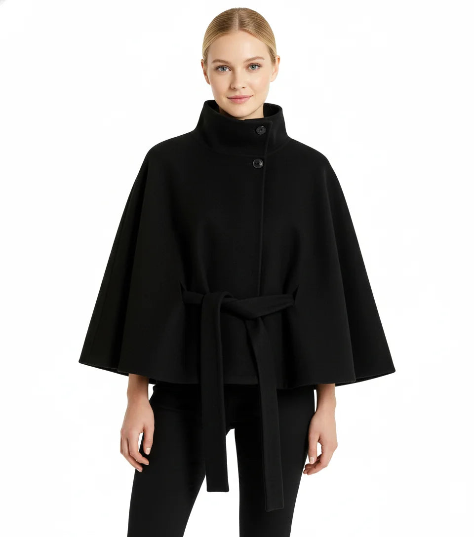 Sofia | Belted Cape Coat