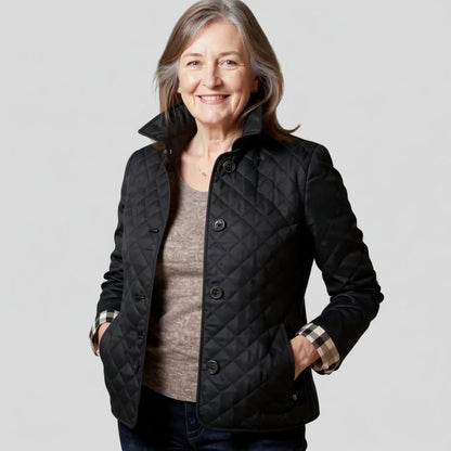 Women's Quilted Winter Jacket with Corduroy Collar