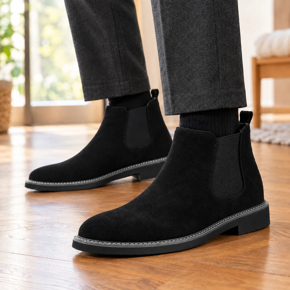 Men's Suede-Look Chelsea Boots