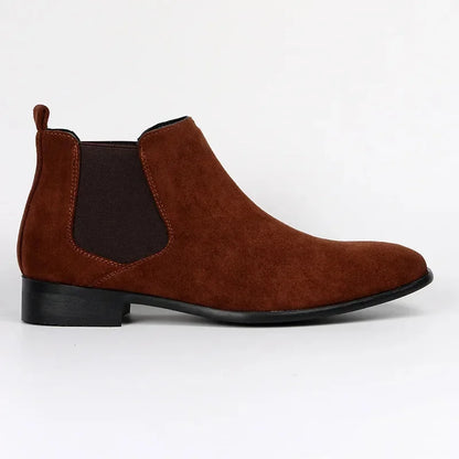 Men's Chelsea Boots – Black Suede-Look Pointed Toe