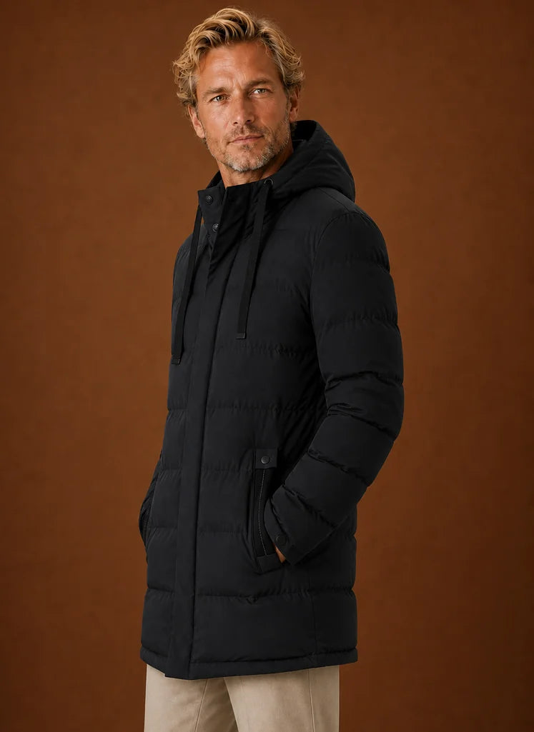 Men's Long Hooded Winter Jacket Puffer Coat
