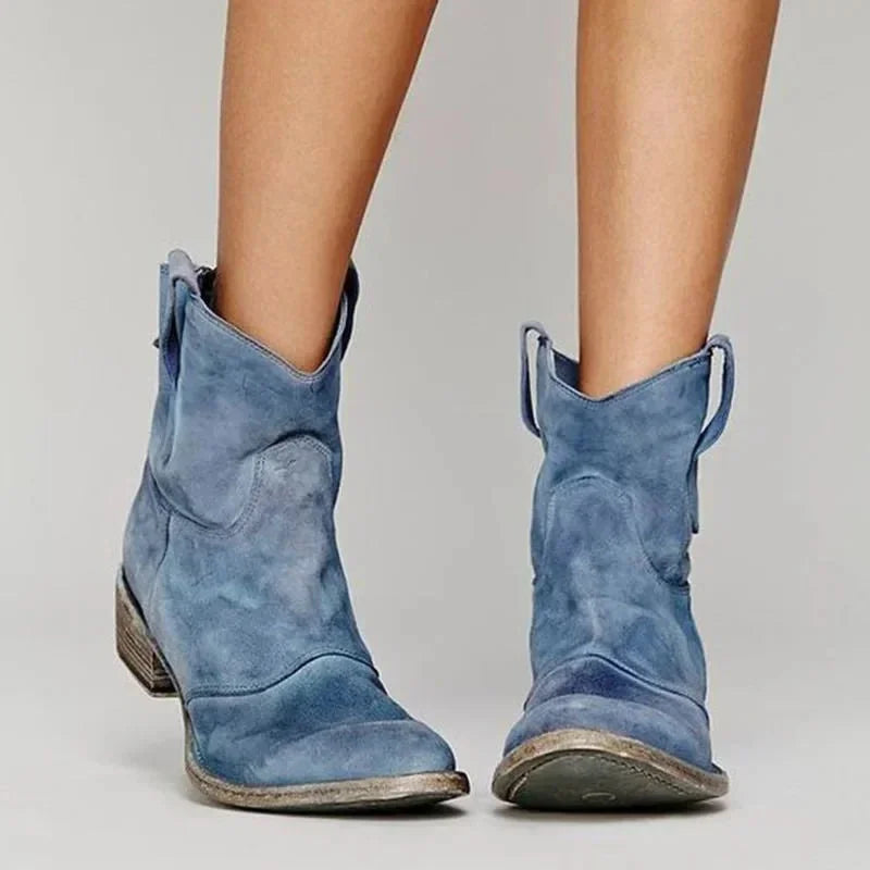 Slouchy Western Ankle Boots