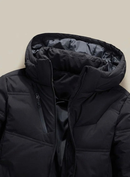 Men's Hooded Puffer Jacket – Black Detachable Hood