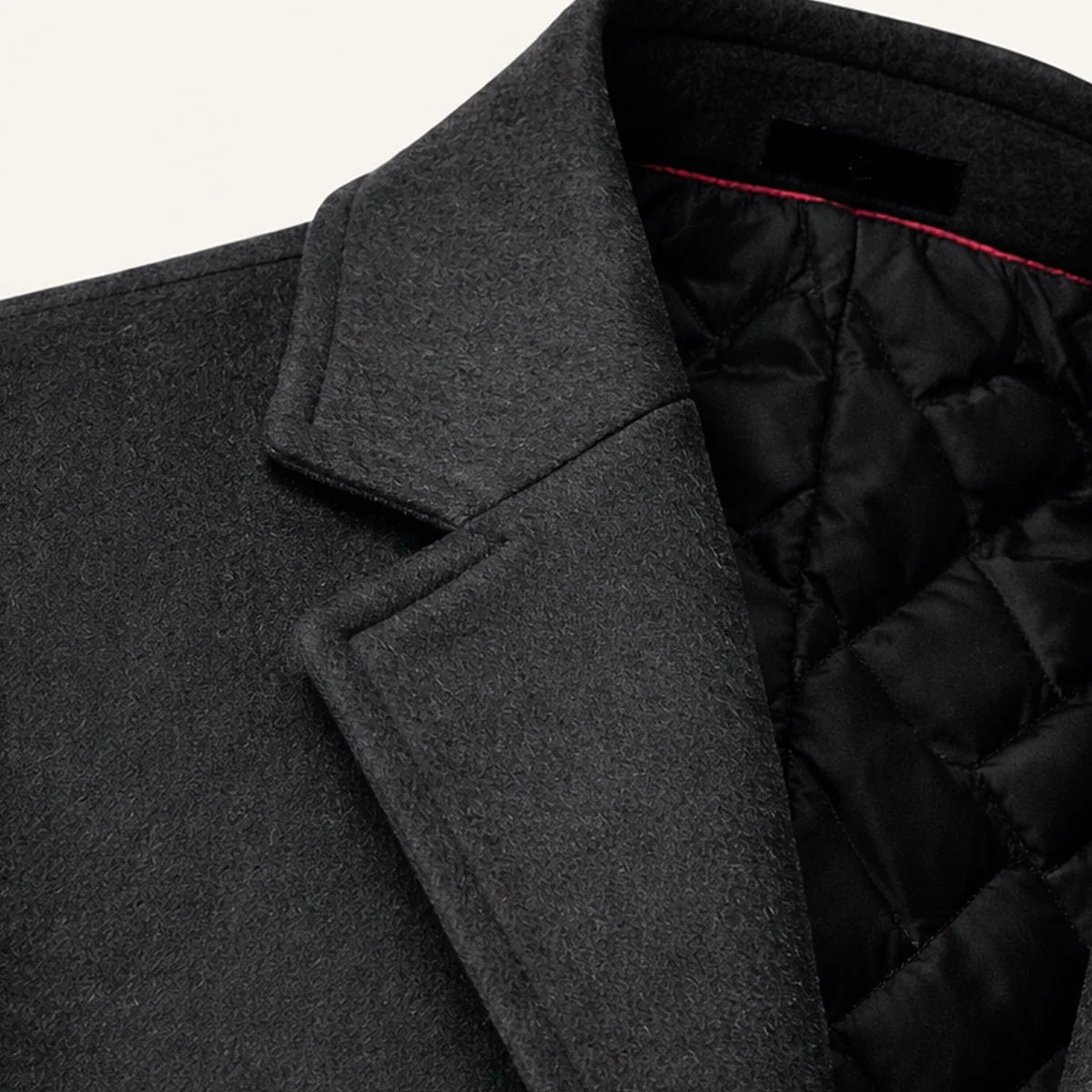 Men's Long Coat – Black Classic Notch Lapel