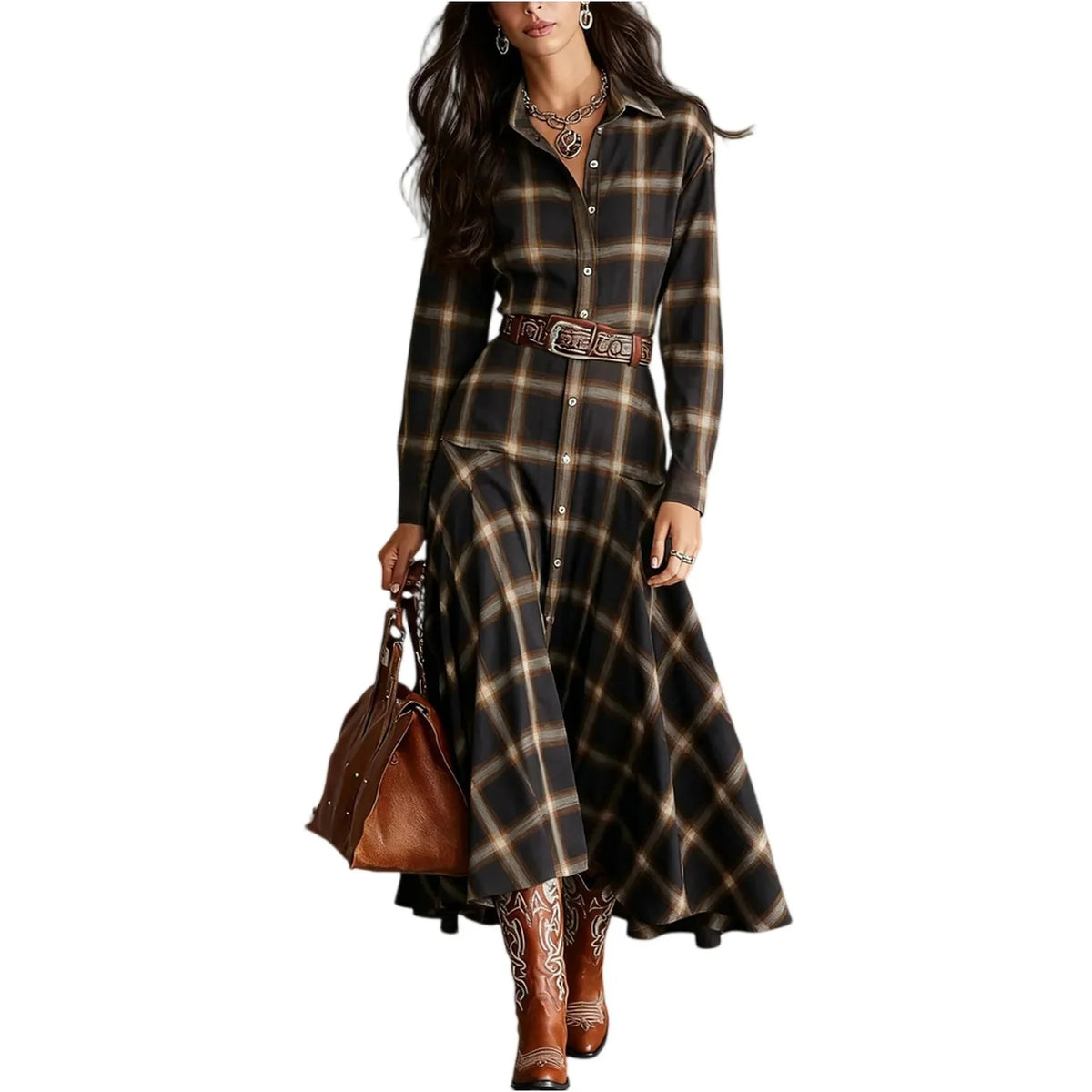 Plaid Flannel Shirt Dress
