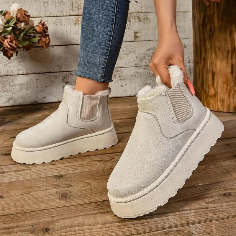 Chelsea Boots – Black Lined Platform Slip-On