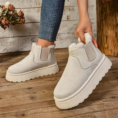 Chelsea Boots – Black Lined Platform Slip-On