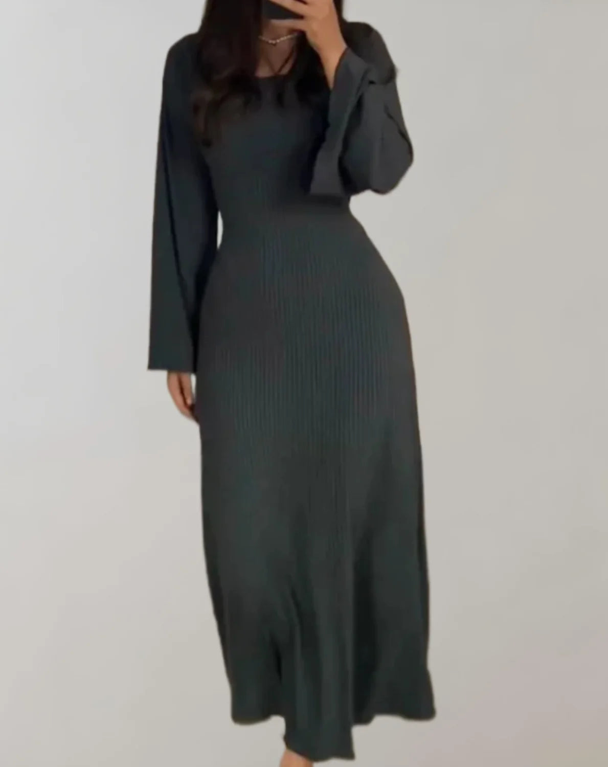 Sweater Dress – Black Bell Sleeve Maxi