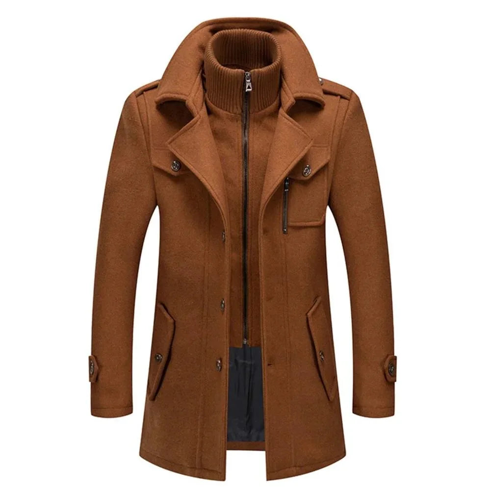 Men's Layered Collar Overcoat