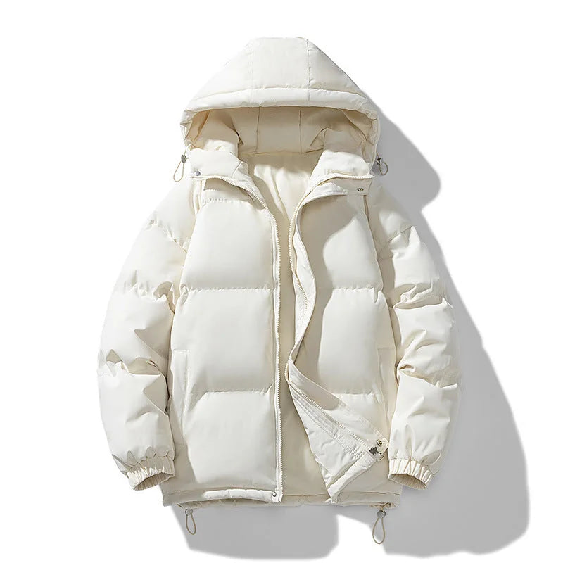 Men's Puffer Jacket – Black Hooded Quilted