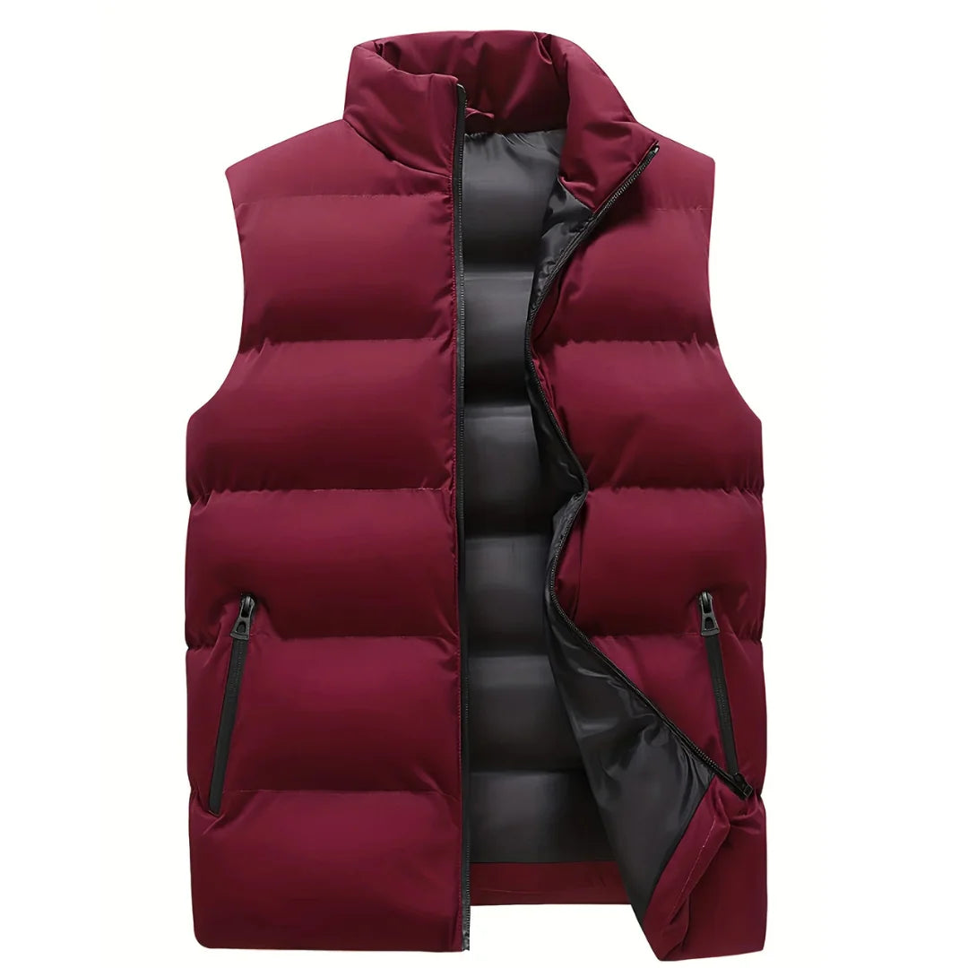 Men's Quilted Puffer Vest Stand Collar