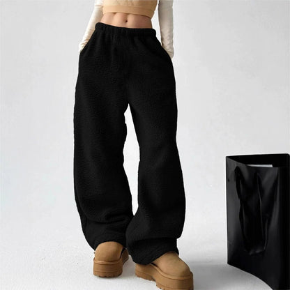 Soft and Cozy Relaxed Wide-Leg Fleece Pants