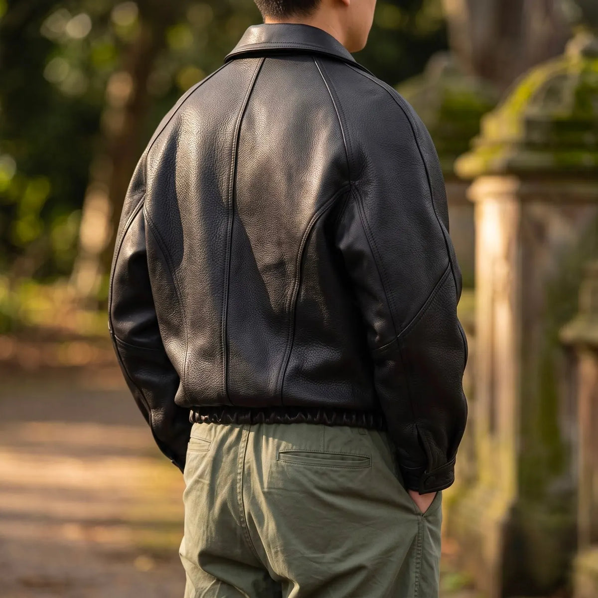 Men's Collared Zip Moto Jacket
