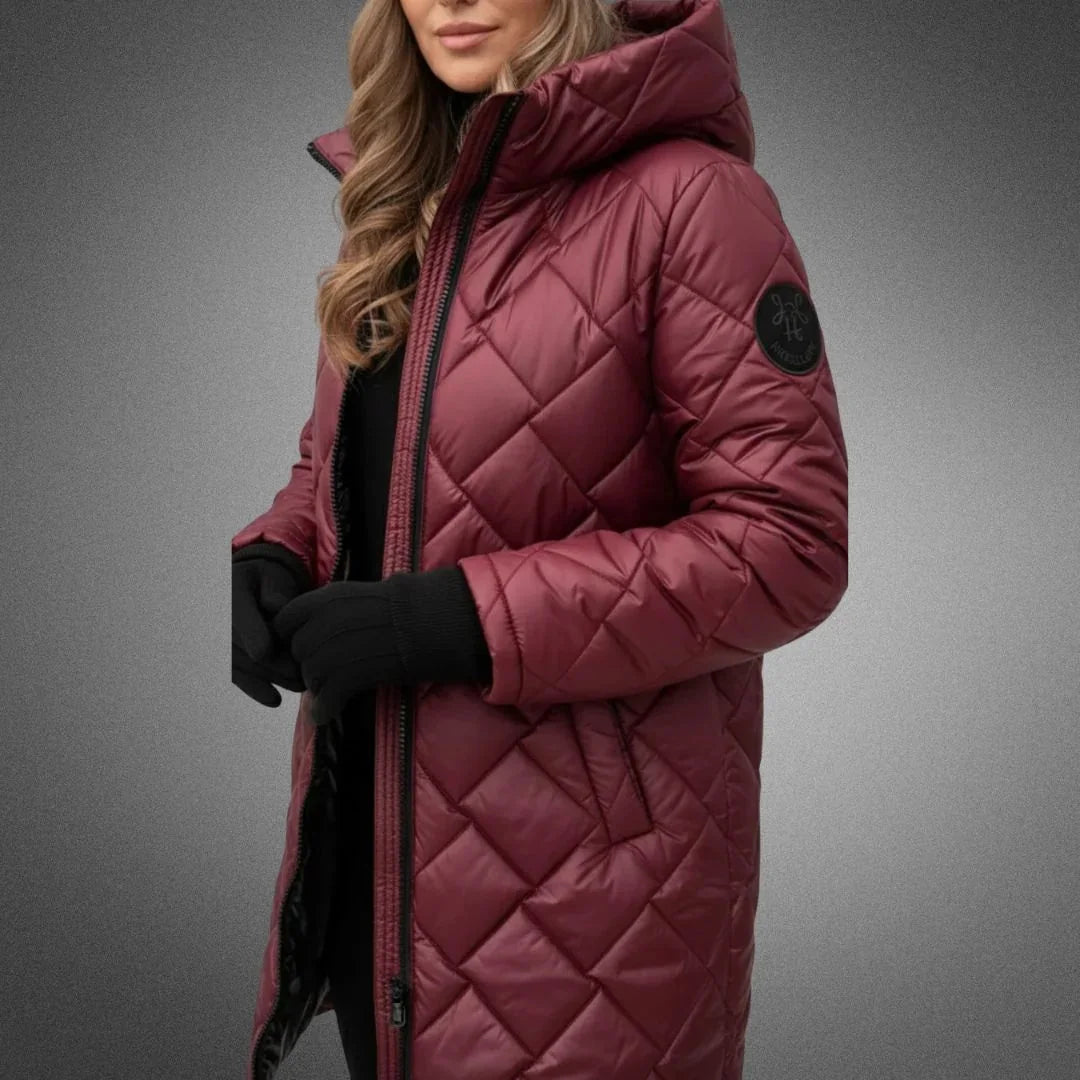 Women's Quilted Hooded Longline Puffer Jacket