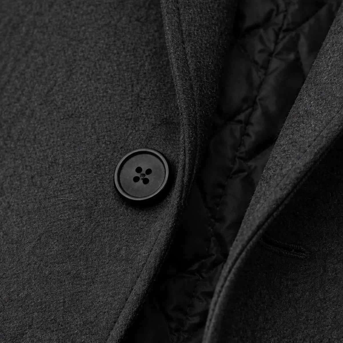 Men's Long Coat – Black Classic Notch Lapel