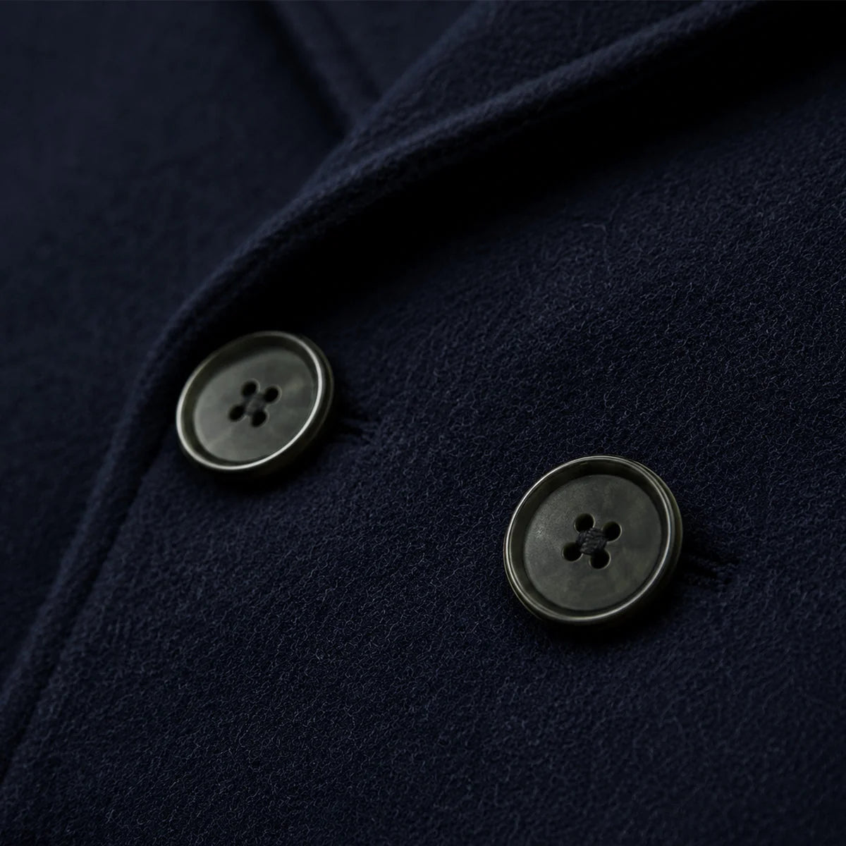 Men's Pea Coat – Navy Wool Double-Breasted