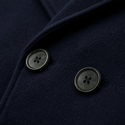 Men's Pea Coat – Navy Wool Double-Breasted