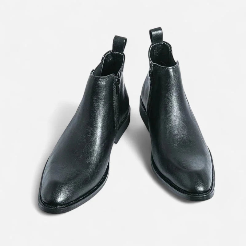Men's Chelsea Boots – Black Polished Pointed Toe