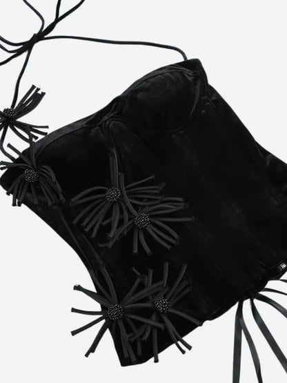 Raven | Corset Top and Ruffle Mini Skirt Set