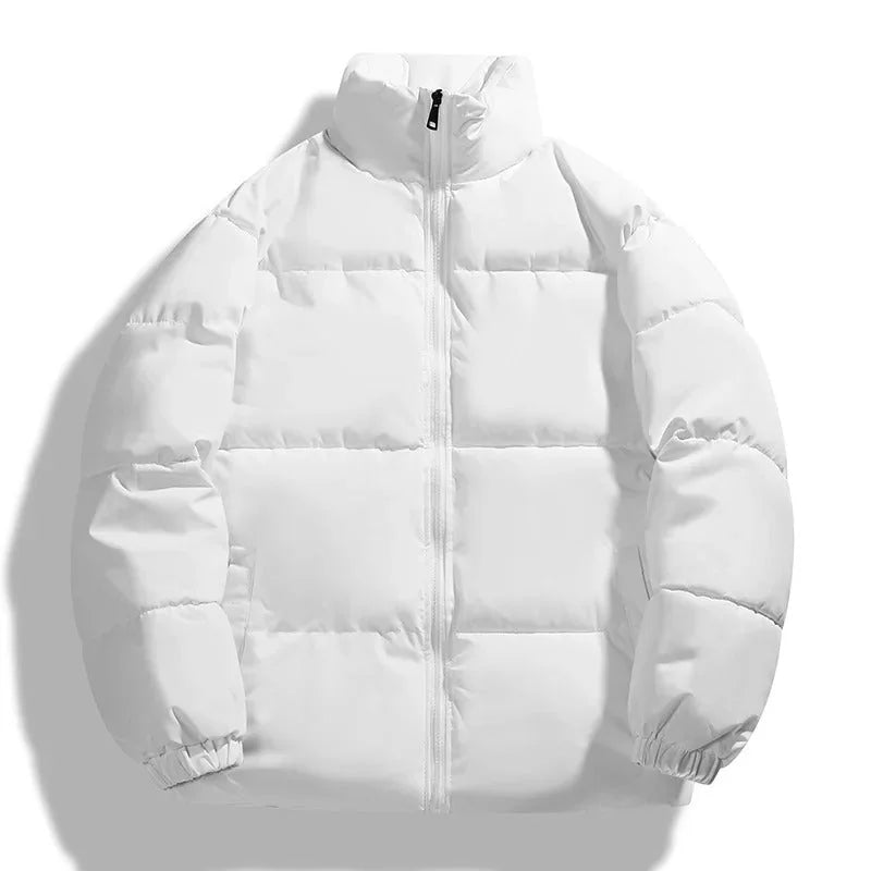 Men's Puffer Jacket – Black Boxy Stand Collar