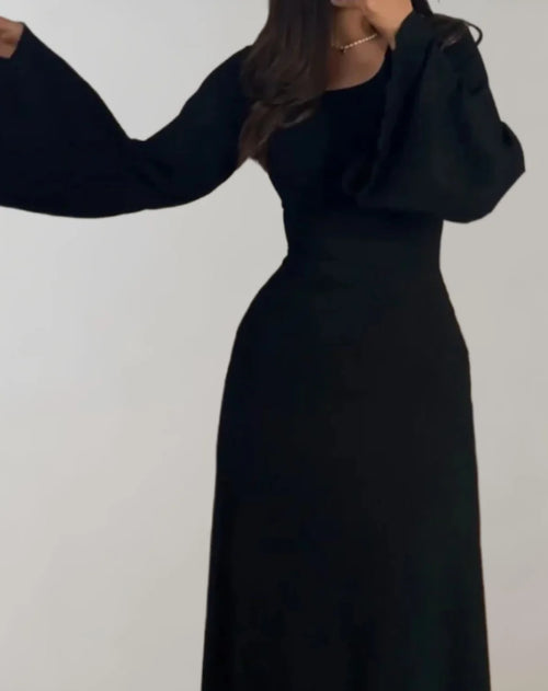 Sweater Dress – Black Bell Sleeve Maxi