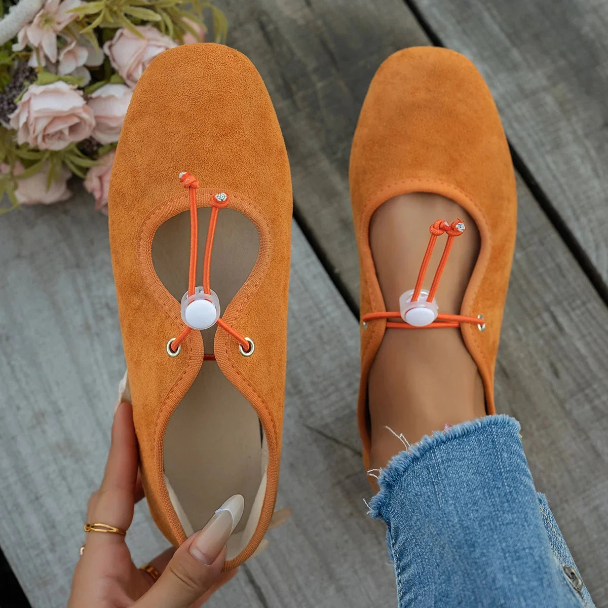 Lace-Up Mary Jane Flats