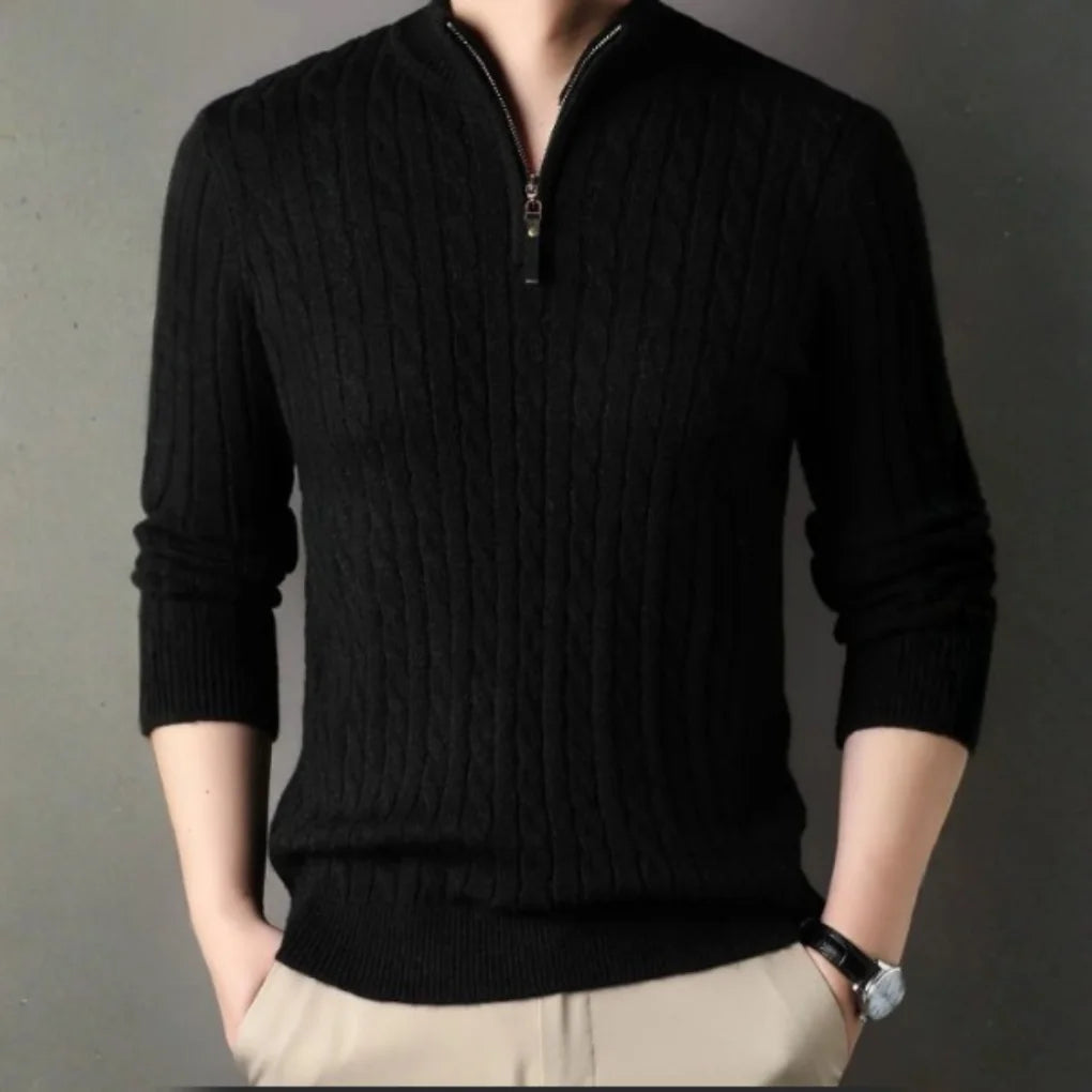 Men's Cable Knit Half-Zip Sweater