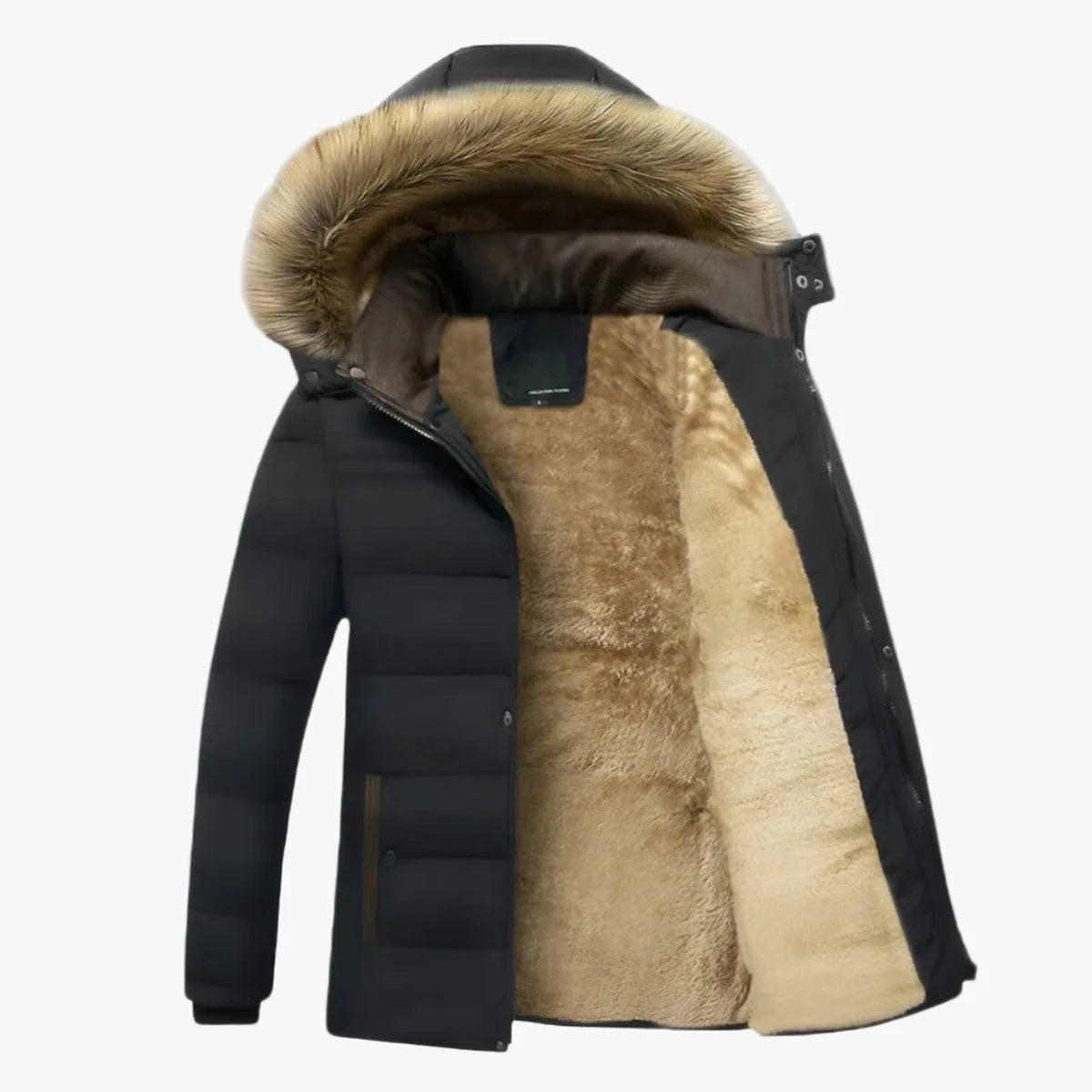 Men's Faux Fur Hooded Winter Parka