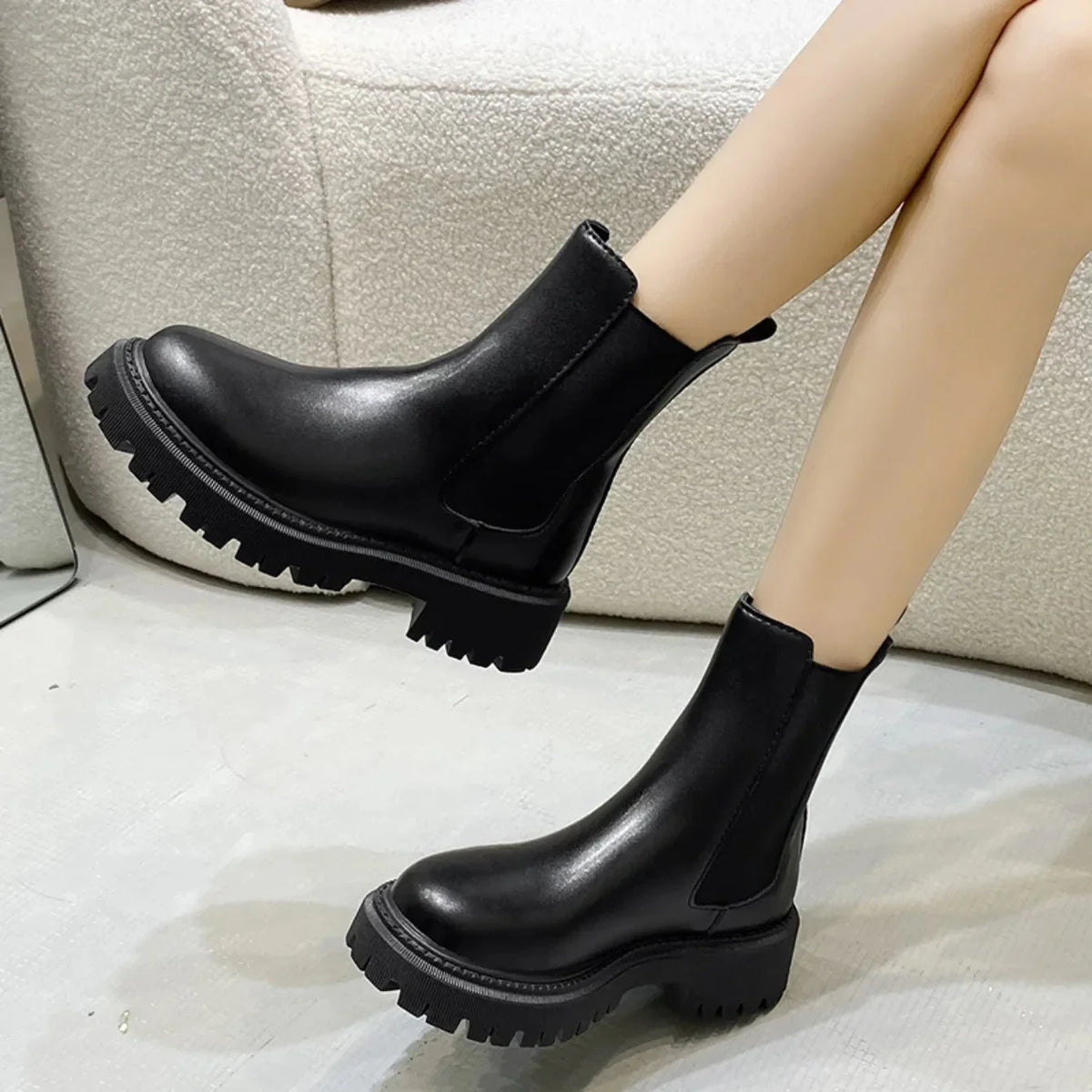 Chunky Chelsea Boots with Thick Sole