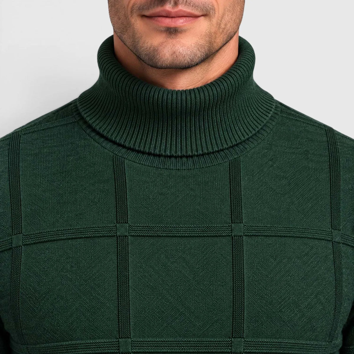 Men's Textured Mock Neck Sweater Slim Fit